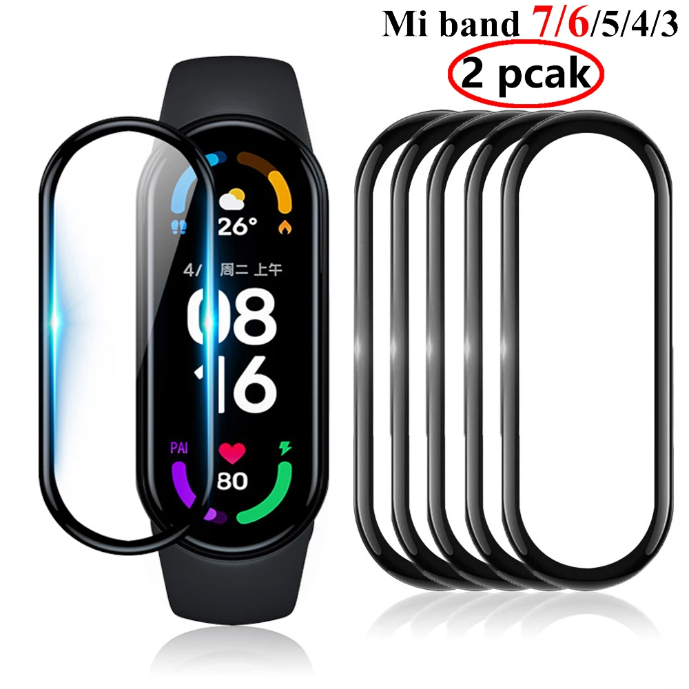 

3D Screen Protector for xiaomi mi band 8 7 6 Protective Glass Full Curved Edge Scratch-resistant for xiomi mi band 3 4 5 6 7 8