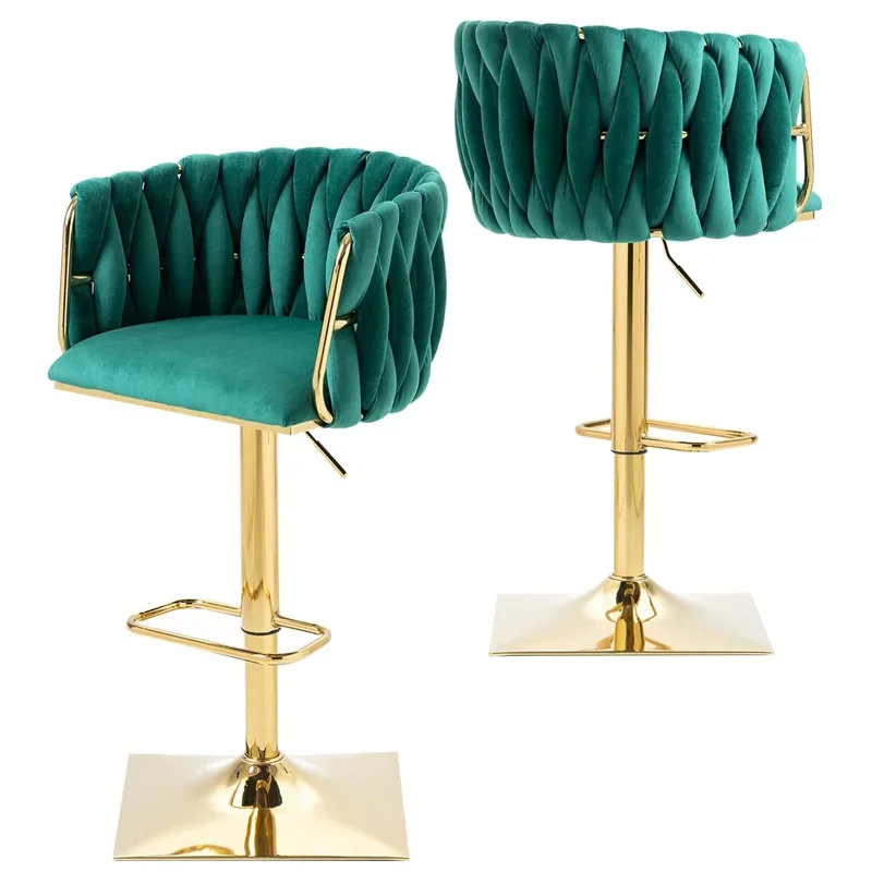 

Nordic high-end luxury metal stainless steel rotating lifting bar high chair
