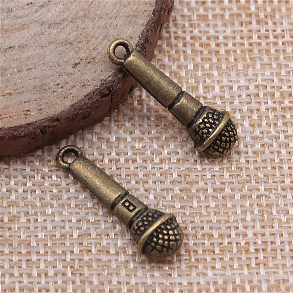 Set of 10 Colorful Zinc Alloy Microphone Charms