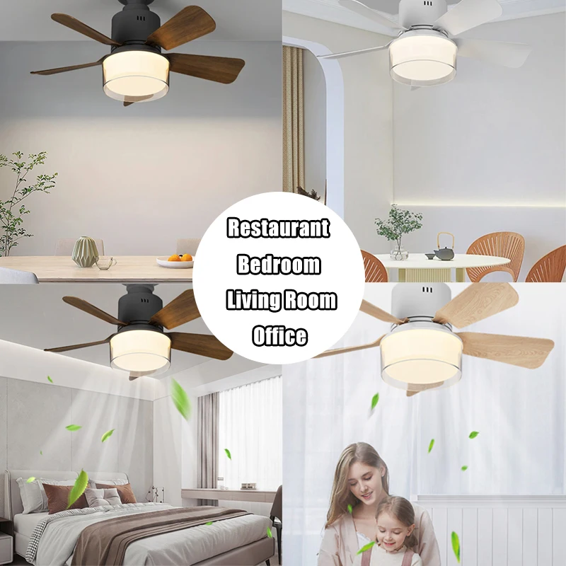 Ceiling Fan With Lamp E26/E27 Interface Silent Ceiling Fan With APP and Remote Control Modern Simple Lights Bedroom Lighting