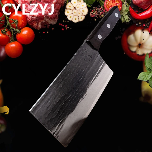 Meat Cleaver Knife Heavy Duty, 6 inch Full Tang Sharp Serbian Chef