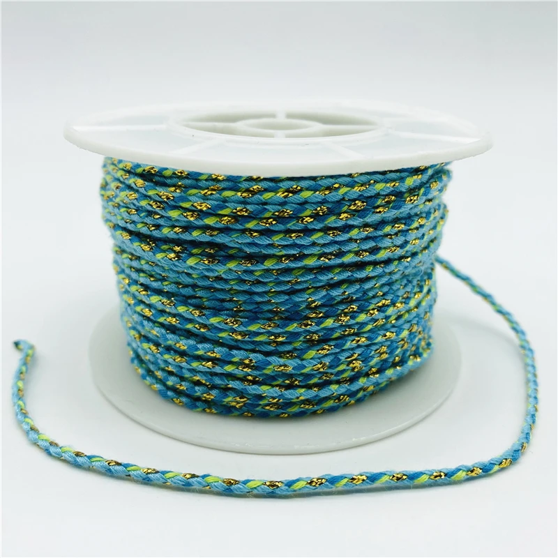 Cotton Cord 5yards/Lot 2.5mm Gold Line Cotton Cord Rope Chinese Knot Macrame Cord Rope For Jewelry Making For Shamballa Bracelet