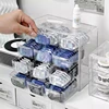 6/9/12 Grids Mini Drawer Storage Box Acrylic Earring Organizer Boxes Transparent Ring Jewelry Cosmeyic Drawers Desktop Organizer 6