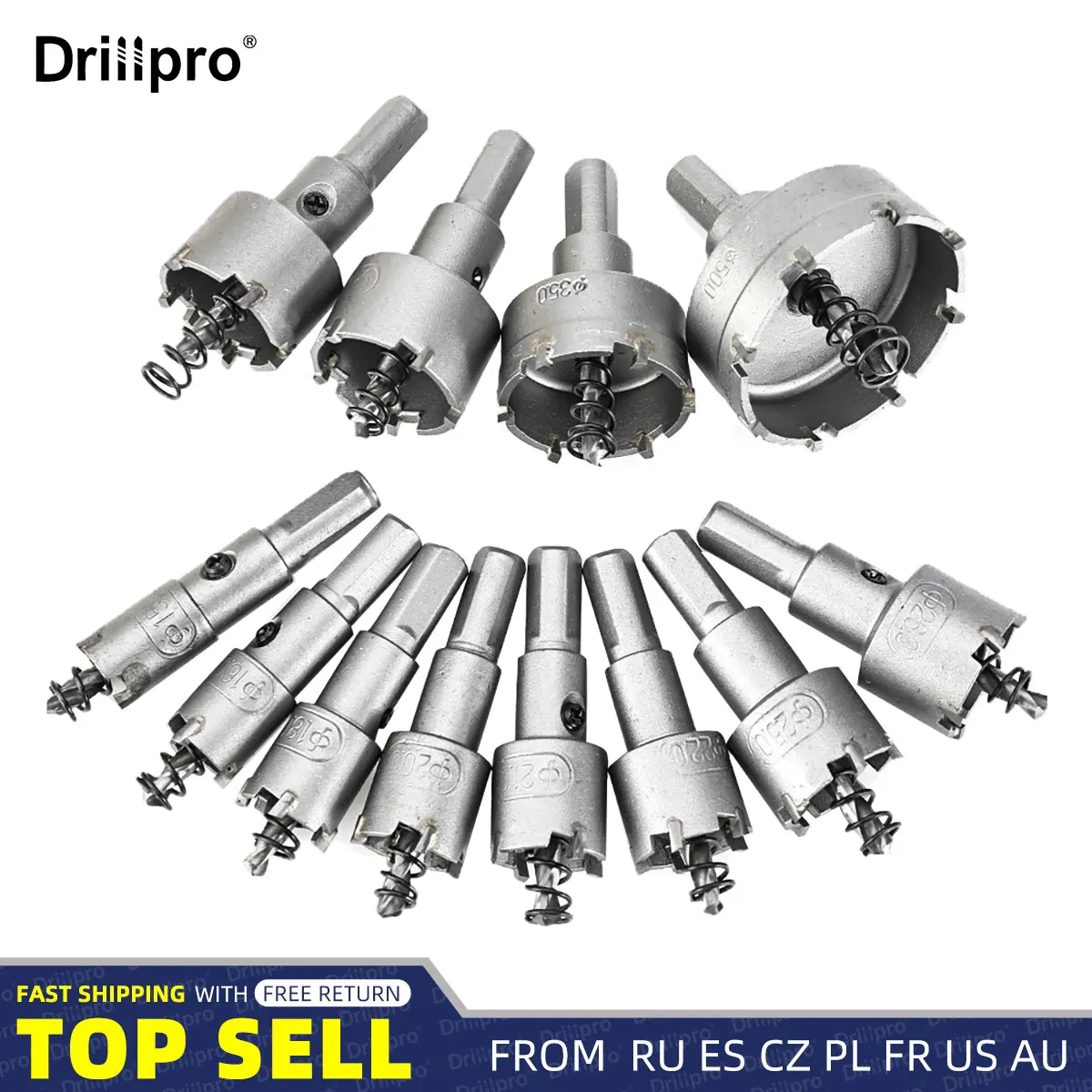 Drillpro 12pcs 15mm-50mm Metal Hole Saw 