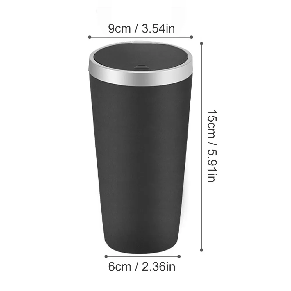 Car Garbage Can Press Type Car Trash Can Cup Holder Leakproof Waterproof Rubbish Bin With Lid Auto Interior Accessories