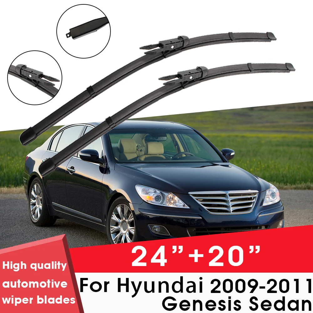 

Car Wiper Blade Blades For Hyundai Genesis Sedan 2009-2011 24"+20" Windshield Windscreen Clean Naturl Rubber Cars Wipers