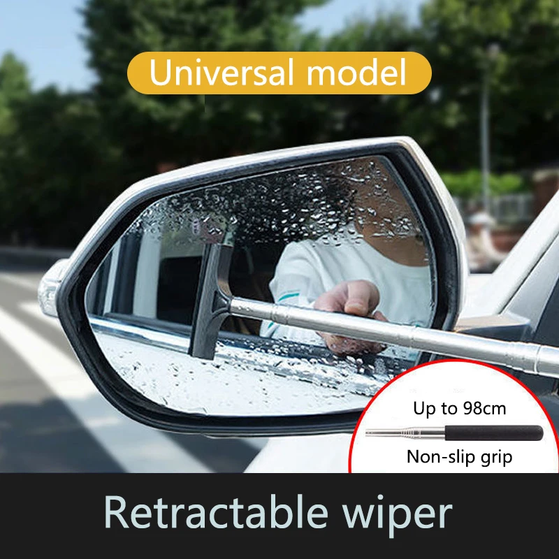 Portable Retractable Rear-View Mirror Wiper For Cars Water Mist