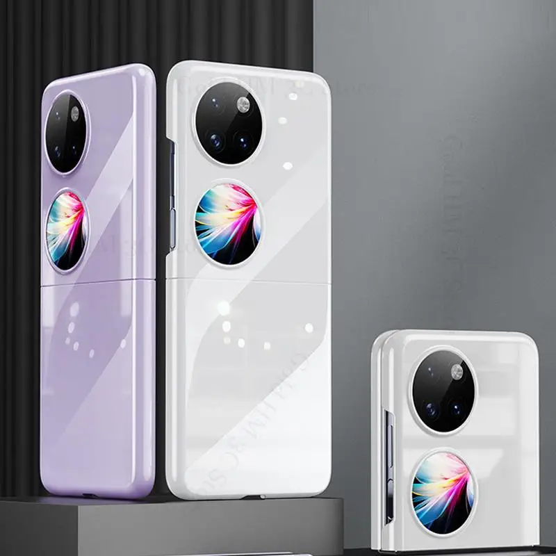 

For Huawei P60 Pocket UV Ceramic Crystal Phone Case For Huawei P50 Pocket 4H Hard PC Protective Cover For HUAWEI Pocket S Coque