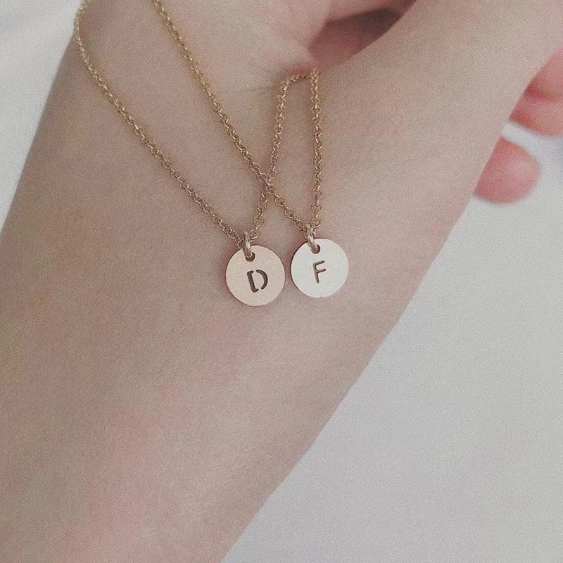 Echter 14K Gold gefüllter 6MM runder Buchstabenanhänger für Schmuckherstellung, DIY-Zubehör, Halskettenanhänger, hypoallergenes Schmuckzubehör – Detail 13