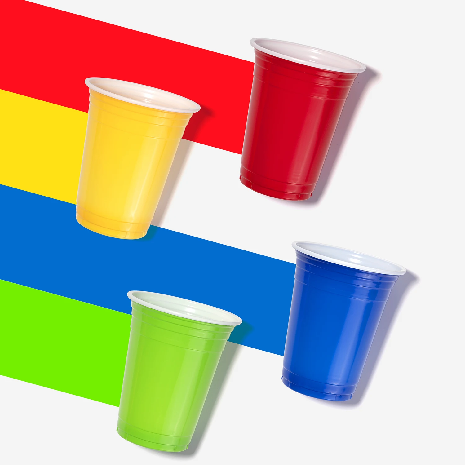16oz Red Blue Colorful Disposable Plastic Cup Beer Ping Pong Game Cup Party Solo for Beverages