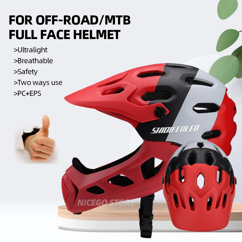 FullFaceHelmetPCEPSSafetyCyclingMensMtbHelmetsforXCOff