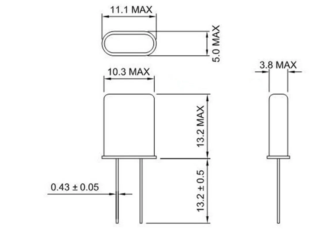 20pcs HC-49U 1.8432M 1.8432MHZ HC49U 패시브 크리스탈 발진기 2핀 석영 크리스탈 공진기 49U DIP2 스루홀