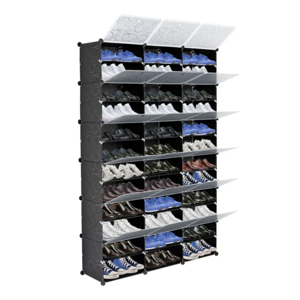 12-Tier Portable 72 Pair Shoe Rack Organizer 36 Grids Tower Shelf Storage Cabinet Stand Expandable for Heels Boots Slippers