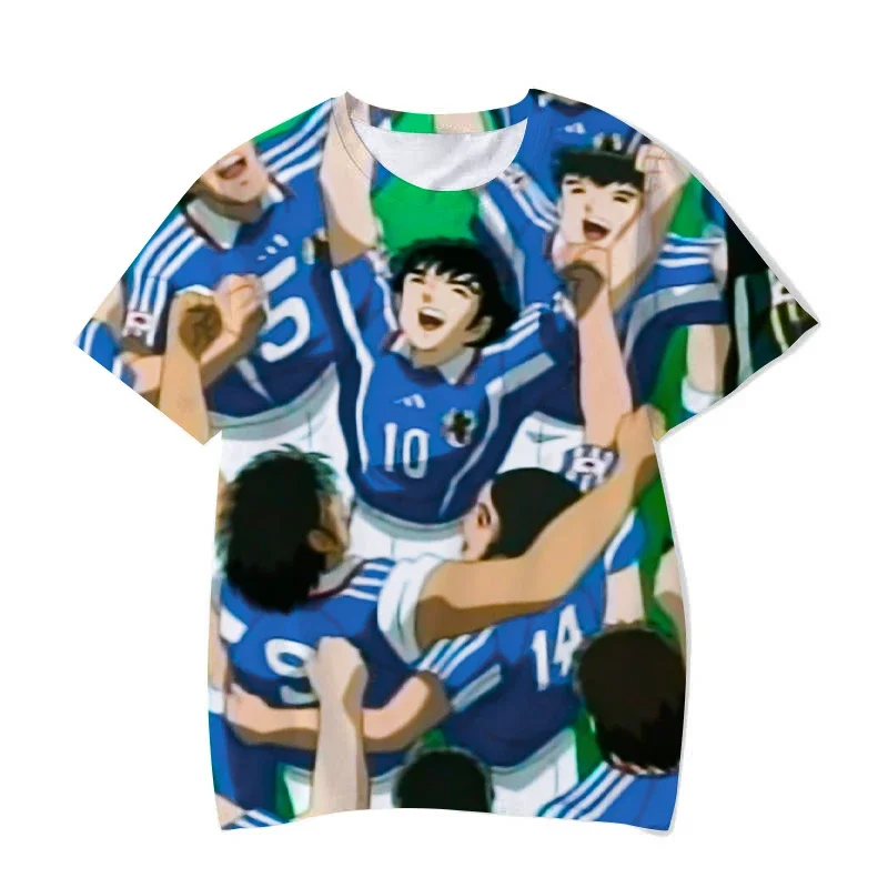 T-Shirts Anime Cartoons Captain Tsubasa 3D Print Streetwear Boy Girl Casual Fashion Oversized O-Neck TShirt Kids Tees Clothes 2