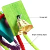 Parrot Chew Toy Multicolored Wooden Cotton Rope Birds Toy Bite Bridge Parrot Foraging Tearing Cockatiels Training Hang Swings 4