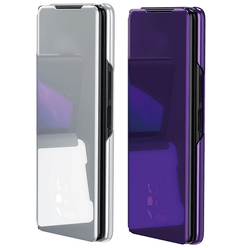 

Умный зеркальный флип-чехол для Samsung Galaxy Z, Складывающийся в два раза, кожаный чехол для телефона, функция кронштейна-4 и 5, 2 шт.