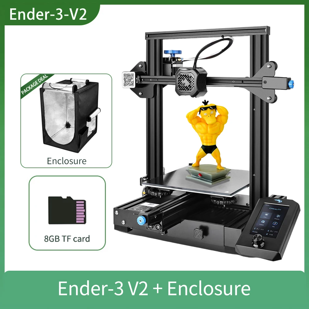 resin printer Official Creality Ender 3 V2 3D Printer Silent Motherboard Carborundum Glass Bed MeanWell Power Supply Ender 3 3D Printers 3d printers 3D Printers