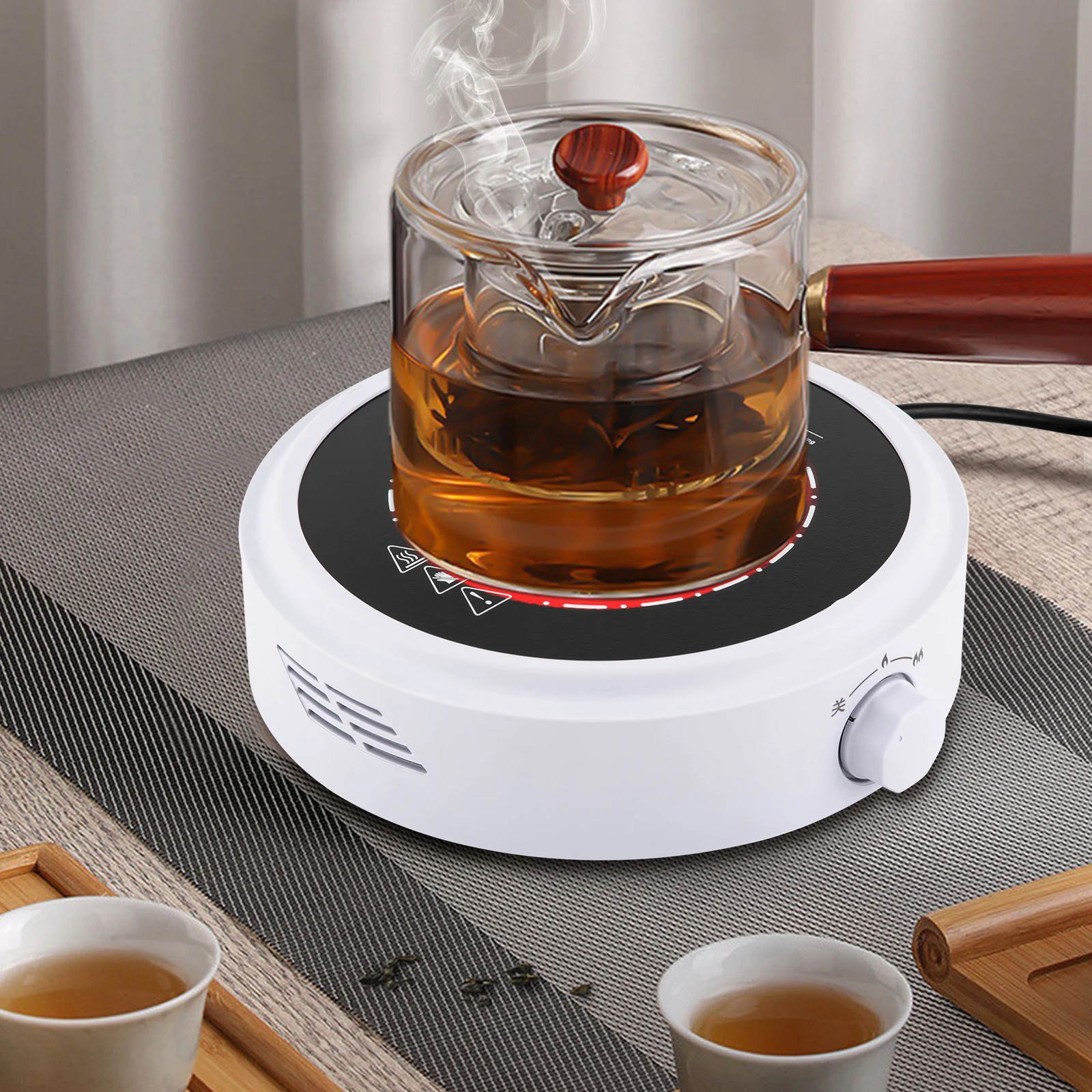 

Electric Mini Stove Portable Hot Plate 800W 110V Electric Stove for Boiling Water, Making Tea and Coffee White
