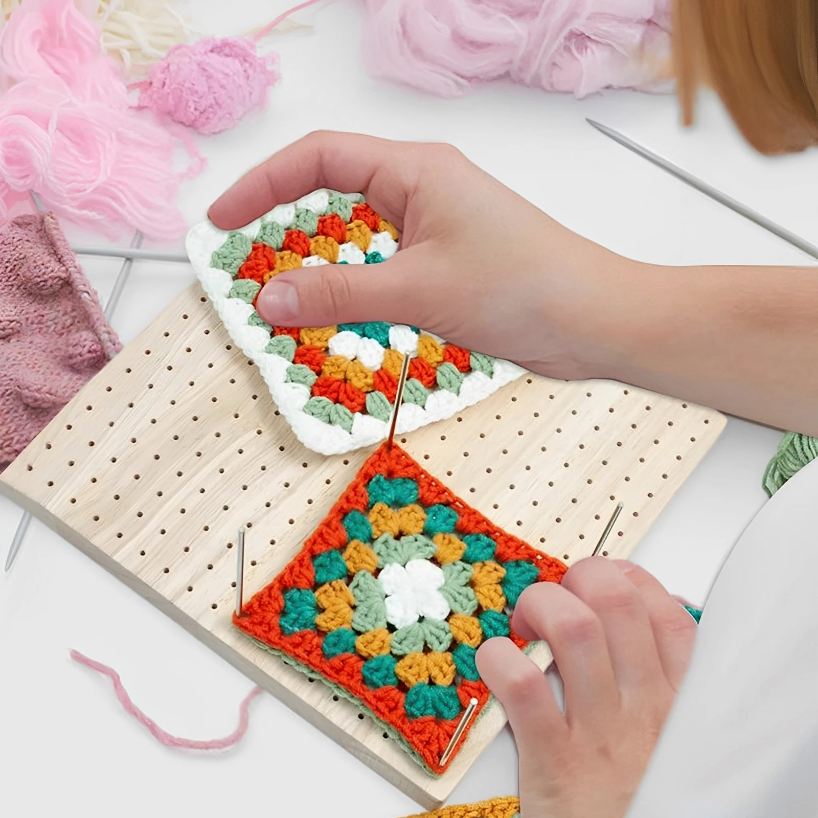 Wood Crochet Blocking Board Kit With Stainless Steel Rod Pins Granny  Squares Crochet Board For Knitting Crafting Lovers Gifts - Wood Diy Crafts  - AliExpress