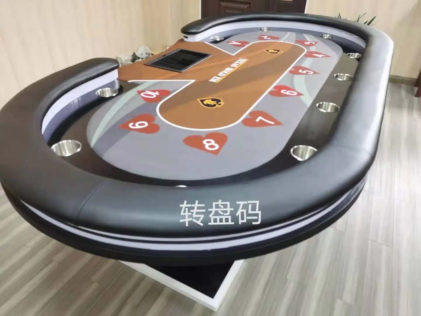 Poker chip table with remote control LED light, cloth pad and size can be