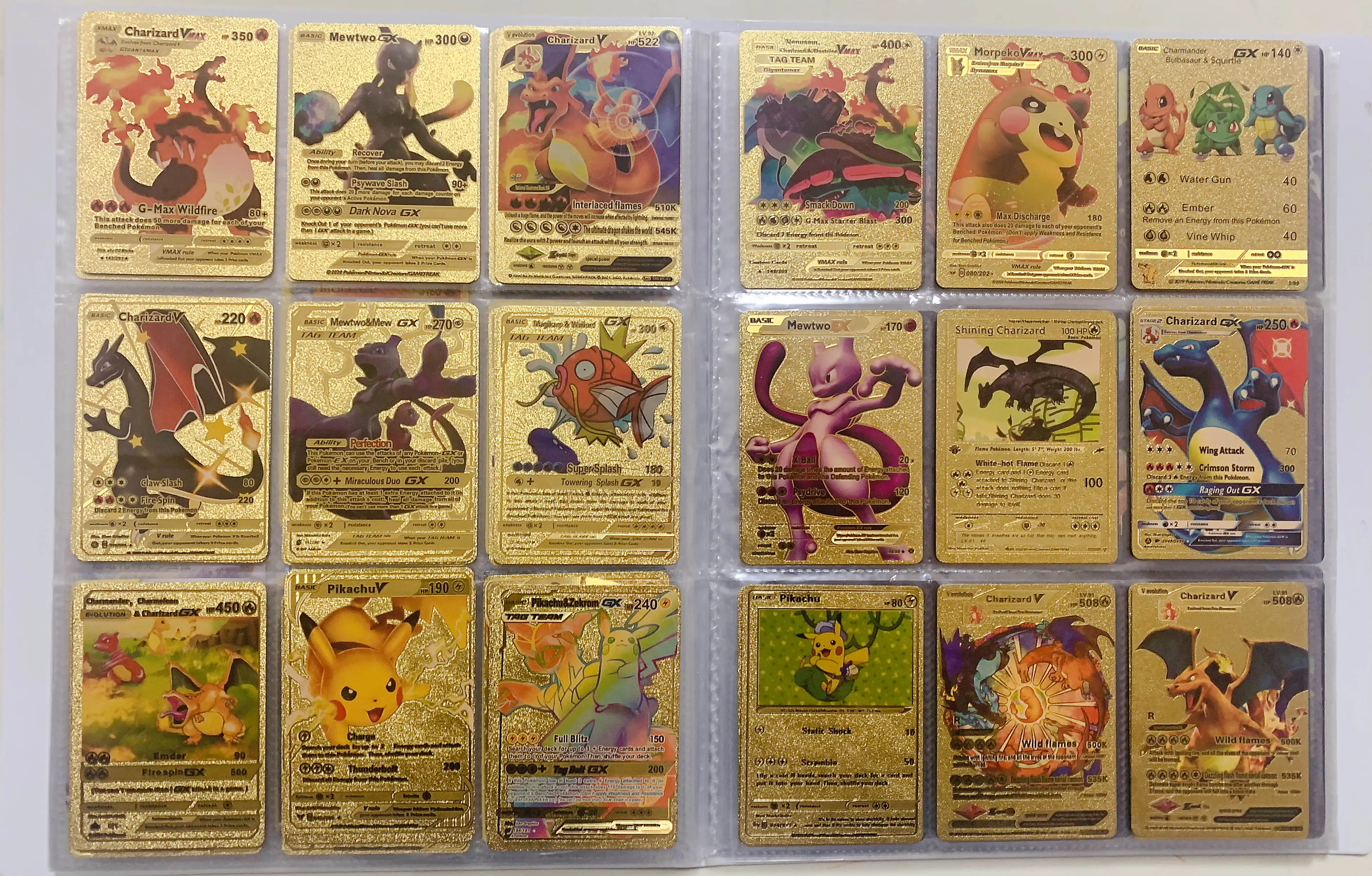 Pokemon Metal Card Spanish Box Gold Black Golden Letters Silver English Vmax Gx Collection Charizard Pikachu Cards Pack Toy Gift