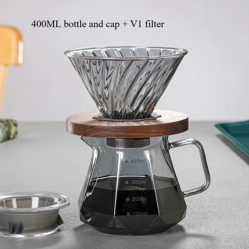 هنري هوم دورق قهوة زجاجي مع غطاء وفلتر