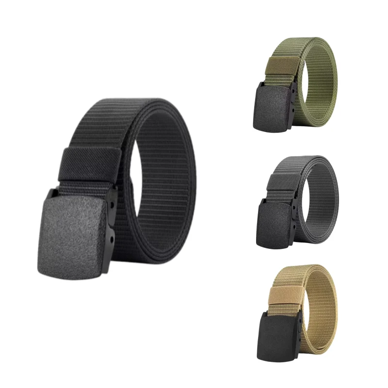 Ceinture militaire tactique nylon 2 pack toile outdoor pêche ceinture cadeau homme boucle plastique