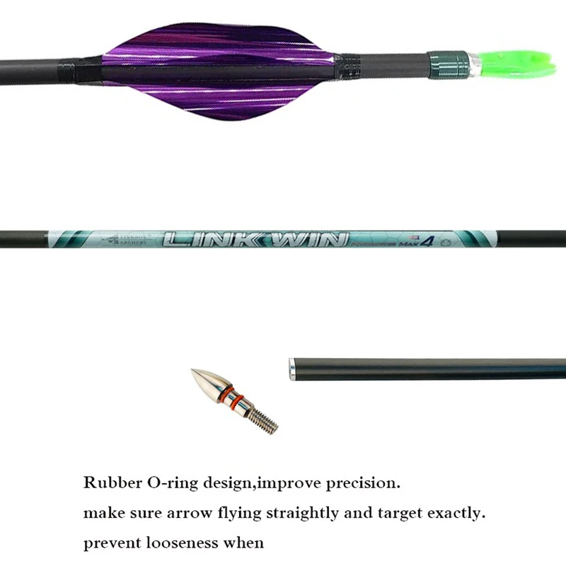 Lot De 72 Flèches Chasse En Carbone 7.5" - 2 Ailes Rouges Pour Arc