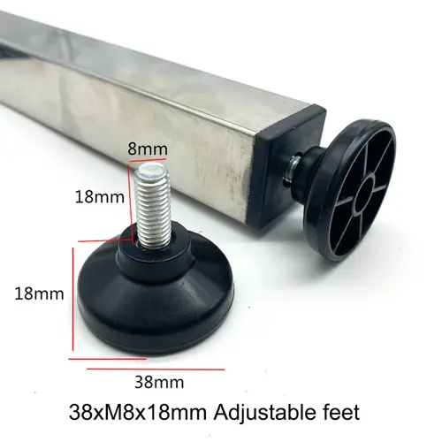 4Pcs Adjustable Furniture Feet And Square/Rectangular Tube Plug With Nuts Black Sofa Chair Table Leveler Legs For Furniture - Image 9