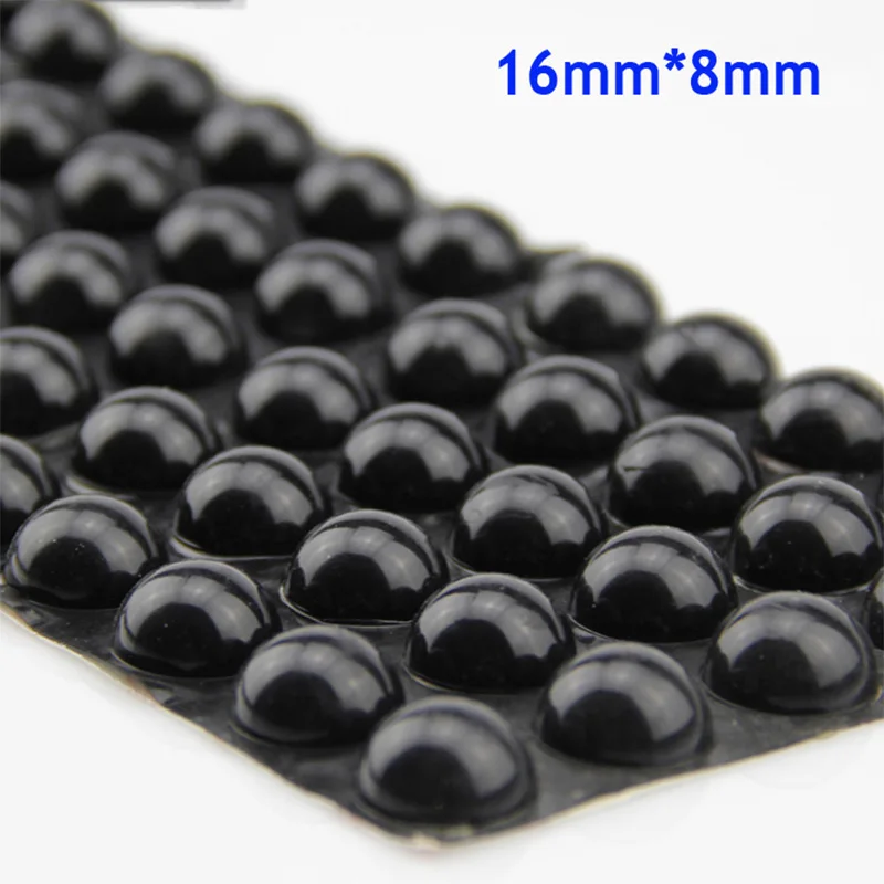 Self Adhesive Silicone Rubber Feet Pads 8pcs/16pcs 16mm*8mm Soft Anti Slip Bumpers Shockproof Shock Absorber 3M Glue Black/Clear