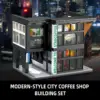 City Coffee House Building Blocks Set for Adults, Street View Construction Toy with Light, Christmas Gift for Kids (581 PCS) 3