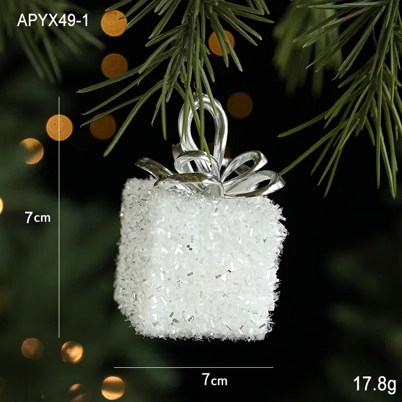 Christmas Tree Foam Toppers Ornaments Gift Box Pendants Xmas Drop Ornaments Home Party Decor New Year Gift