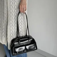 Sac à main de Bowling marron de grande capacité pour femmes, sac à bandoulière rétro Style coréen INS automne hiver, nouveau sac tendance 2025 4