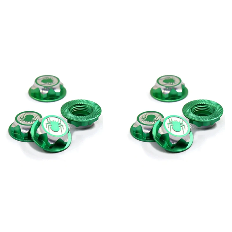 

8 шт. алюминиевая крышка ступицы колеса противопылевая Крышка 17 мм Шестигранная гайка для RC 1:8 модель автомобиля крышка колеса, зеленый