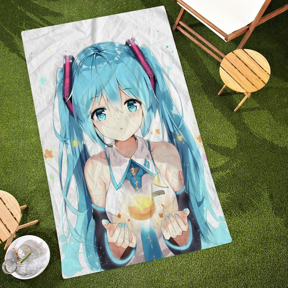 Hatsune Miku Beach Towel Cartoon Cute Summer Kids Large Bath Pool Beach Towel Microfiber Absorbent For Swimming Travel 4