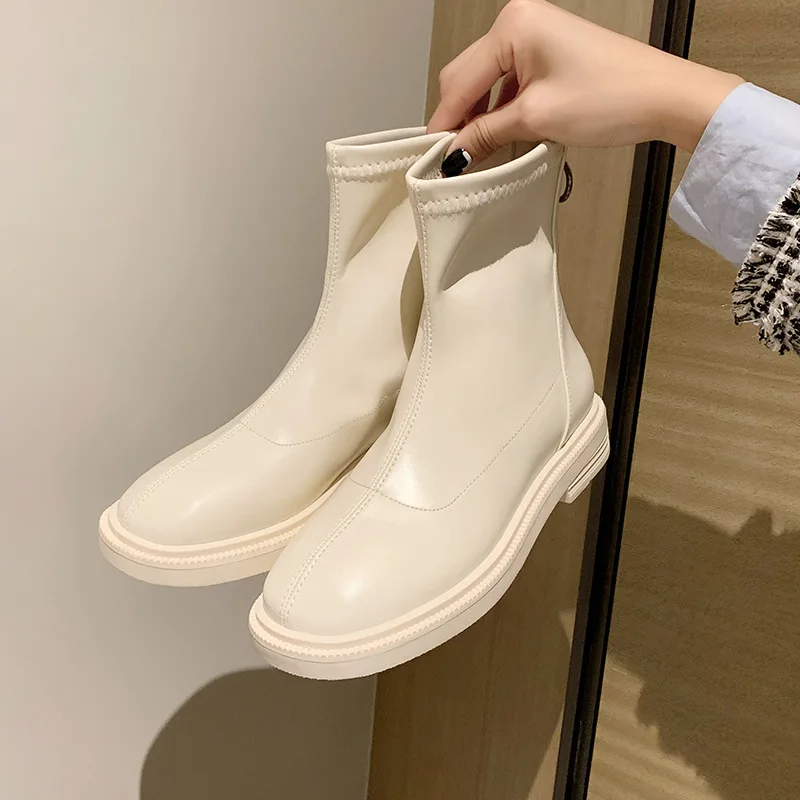 2022 Women Long Boots Thick Sole Ladies Zipper Knight Flats Heel Boots Fashion Knee-high Boots Keep Warm Plush Winter Shoes