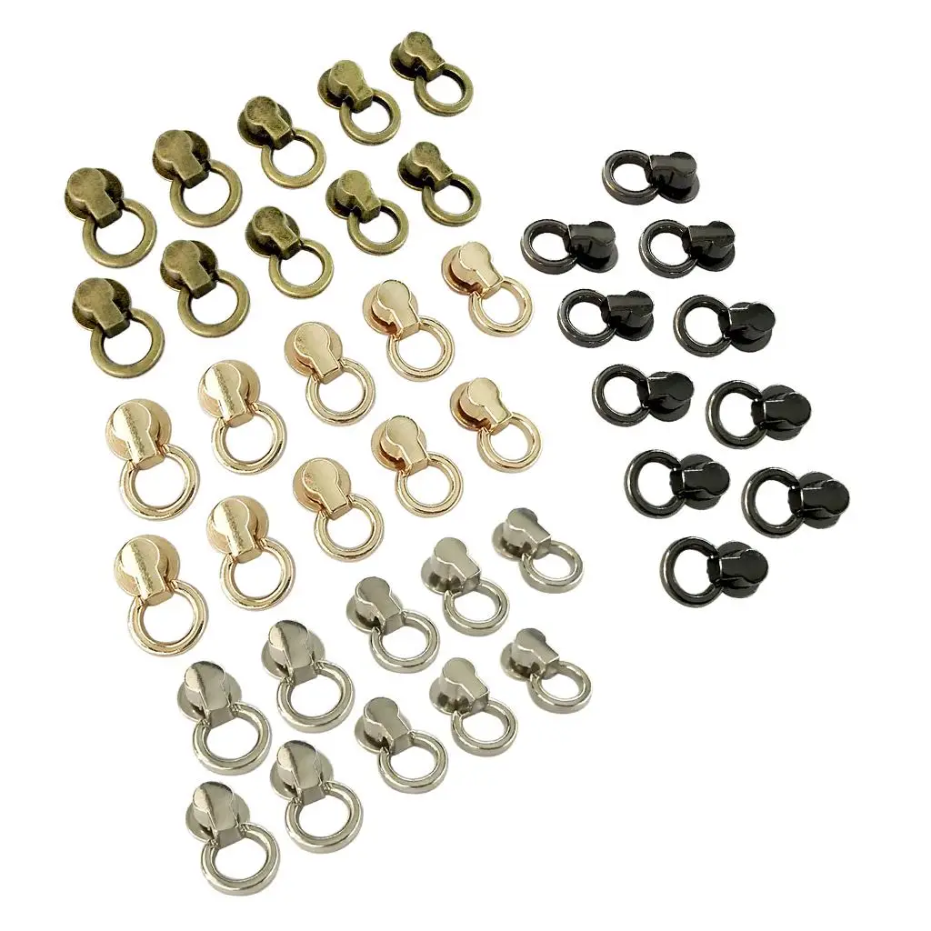 10Pcs Round Head Rivet Studs Leather Craft Ring Nail Buttons 12mm