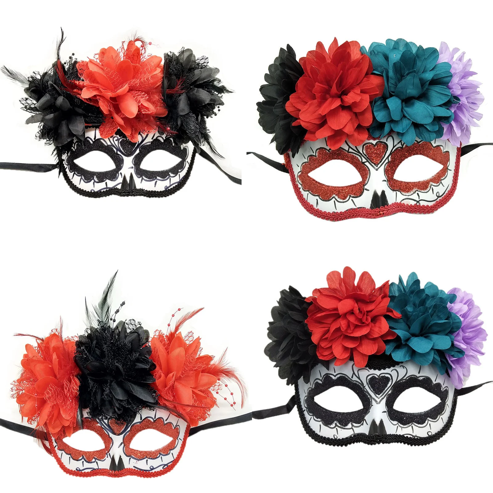 

Adults Horror Flower Clown Mask Ghost Bride Full Face Masks Hallowmas Party Dress Up Props Christmas