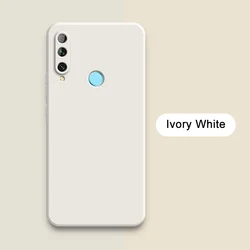 Original Square Liquid Silicone Phone Case - Elegant 360° Protective Shockproof Back Cover for Honor 8X (Ivory White)