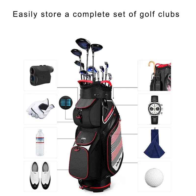 Stand Up Golf Bag -Men & Women Waterproof Golf Bag, Anti Collision 14 Hole Fixed Frame, WithIndependent Thermostatic Bag 4