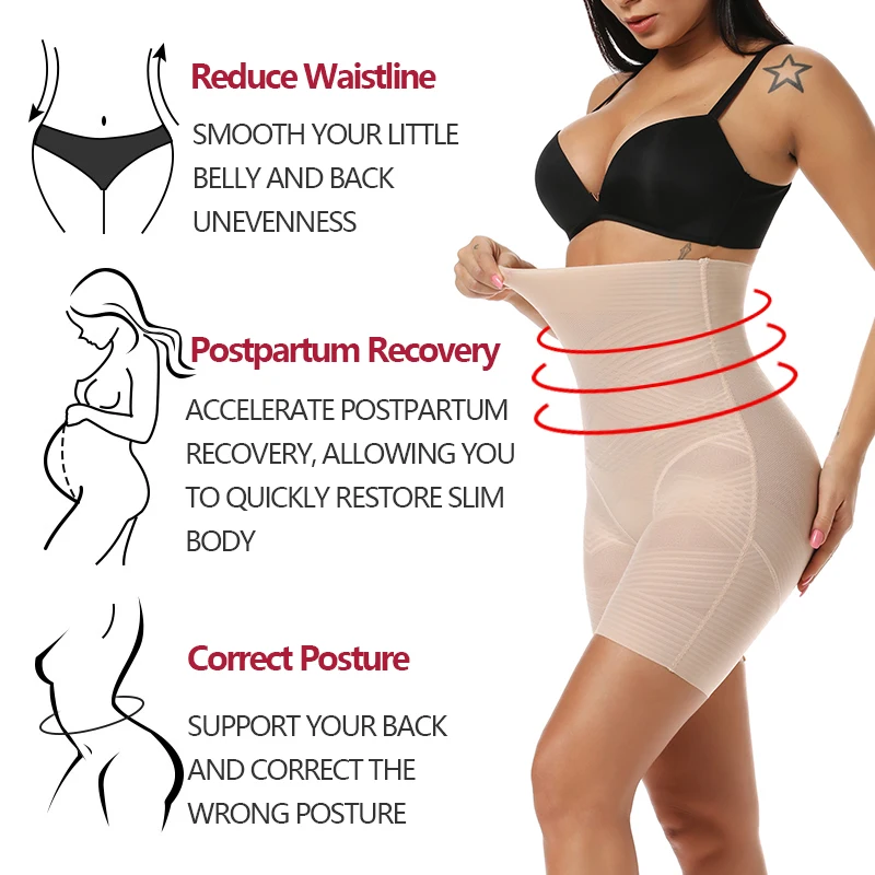 Description Picture 6 of itemTummy Control Panties Women Underwear Cross Compression Body Shaper Shapewear High Waist Butt Lifter Panties Thigh Slimmer Nude