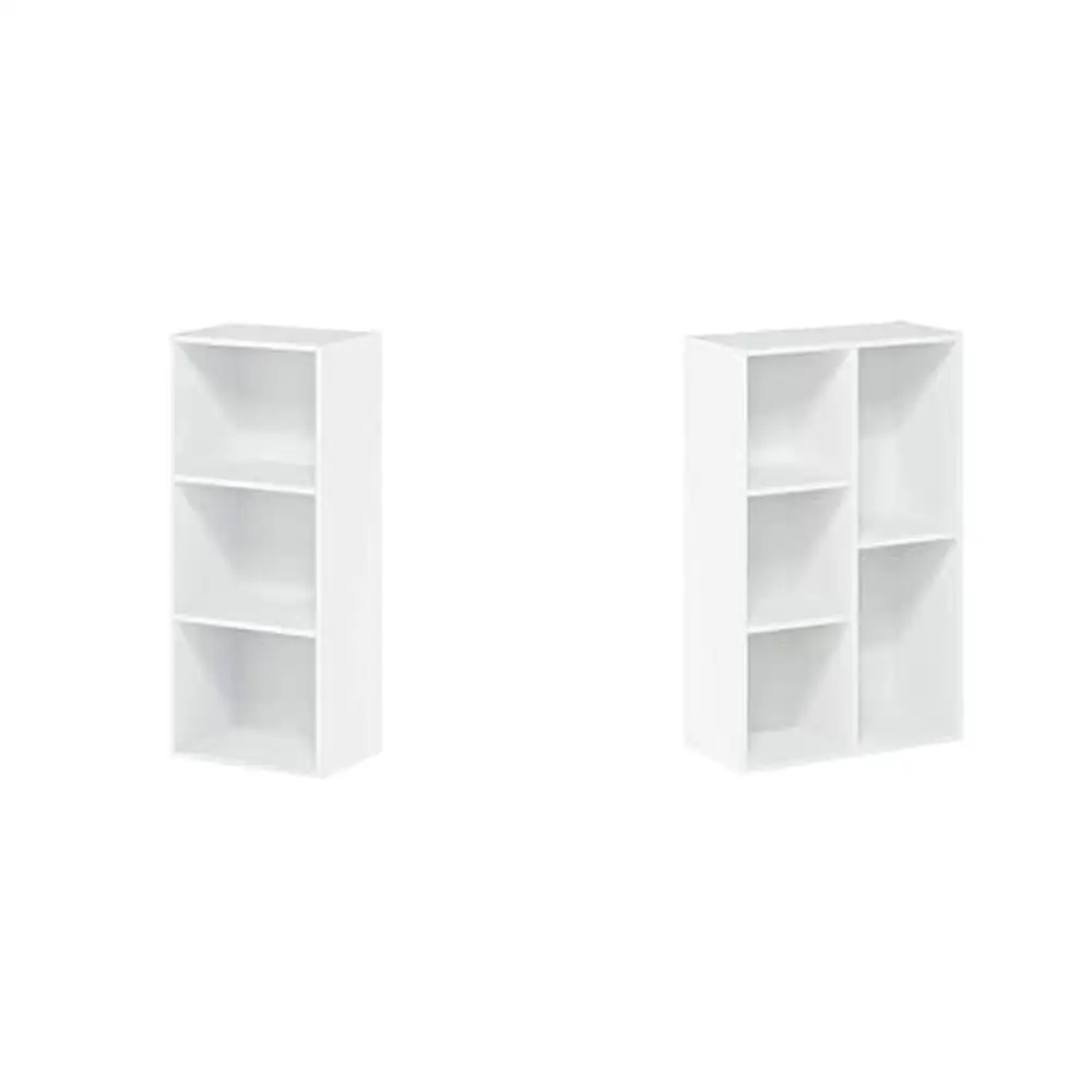 

3-Tier 5-Cube White Bookcase Storage Bundle Sturdy Design Bedroom and Study Room Easy Assembly Durable Material and Floor Mount