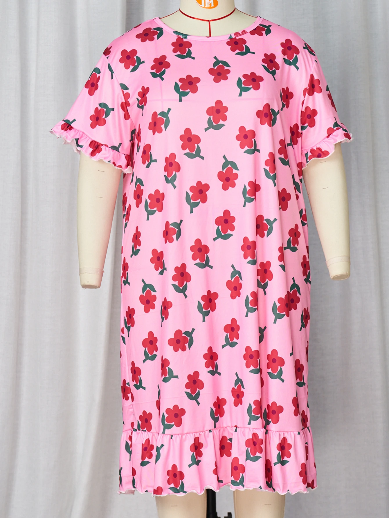 Plus size dress  knee length dress  pastoral style home and casual wear  can be worn externally  Plus size 1-5XL 2024 new dress