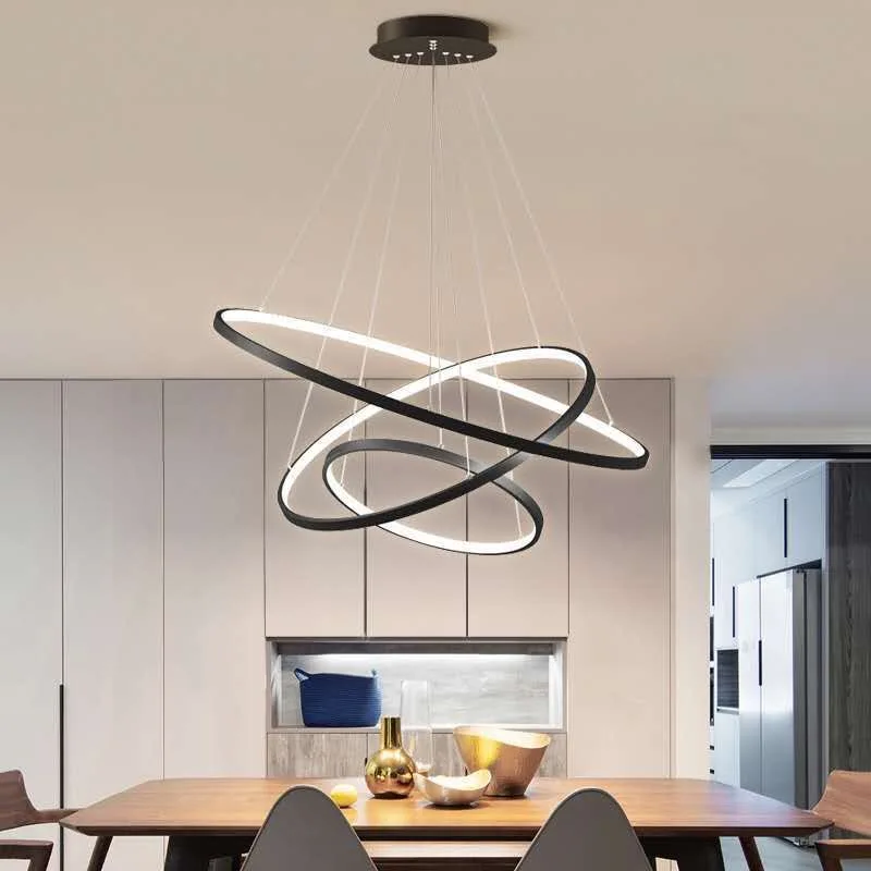 Chandelier Lighting Nordic Ring Led Dining Room Living Room Bedroom Interior Lamps