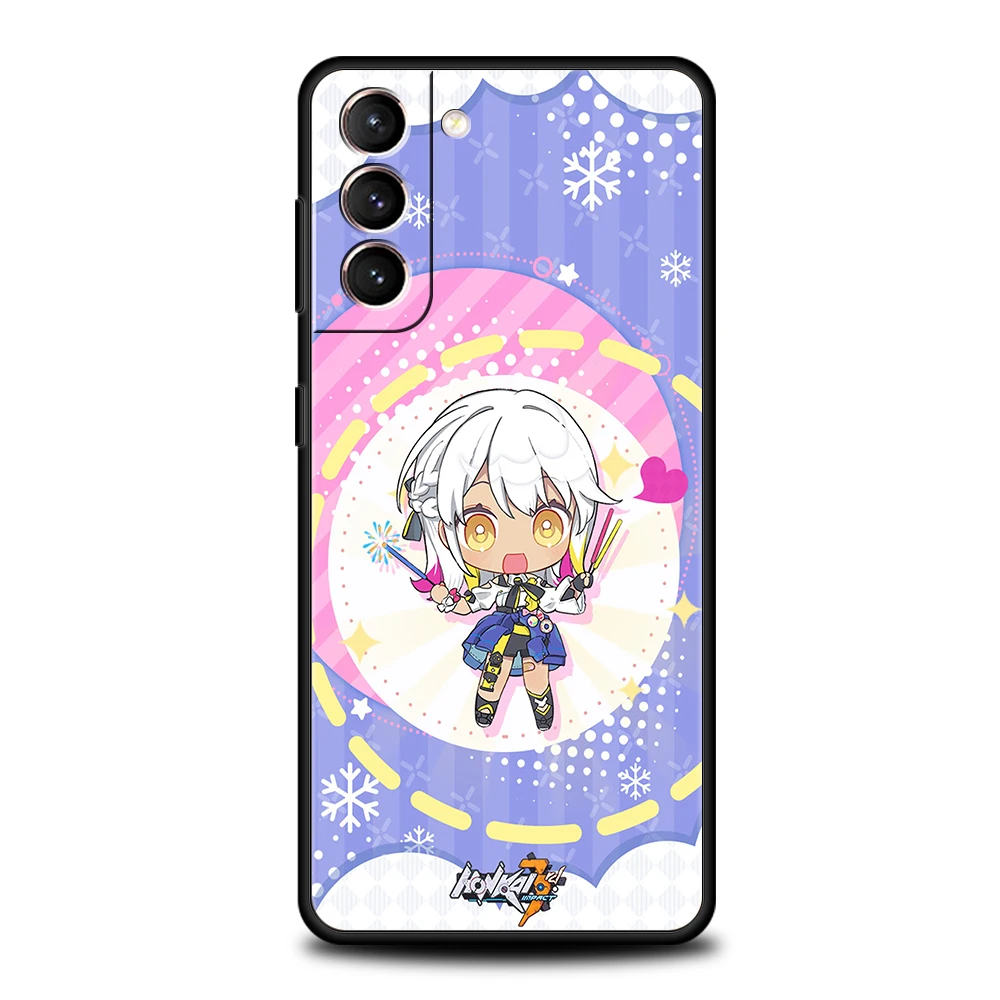Adorable Honkai Impact 3rd Game-Themed Soft Black Phone Case