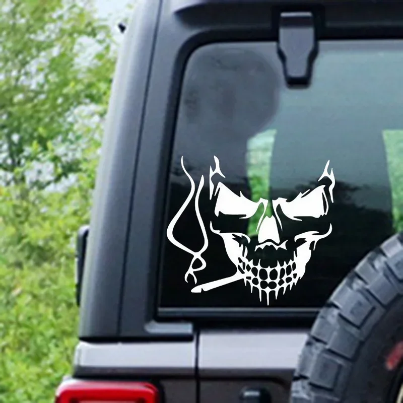 

Horrible Skull Car Stickers Vinyl Creative Car Body Window Decals Car Styling Decoration 15cm*14cm