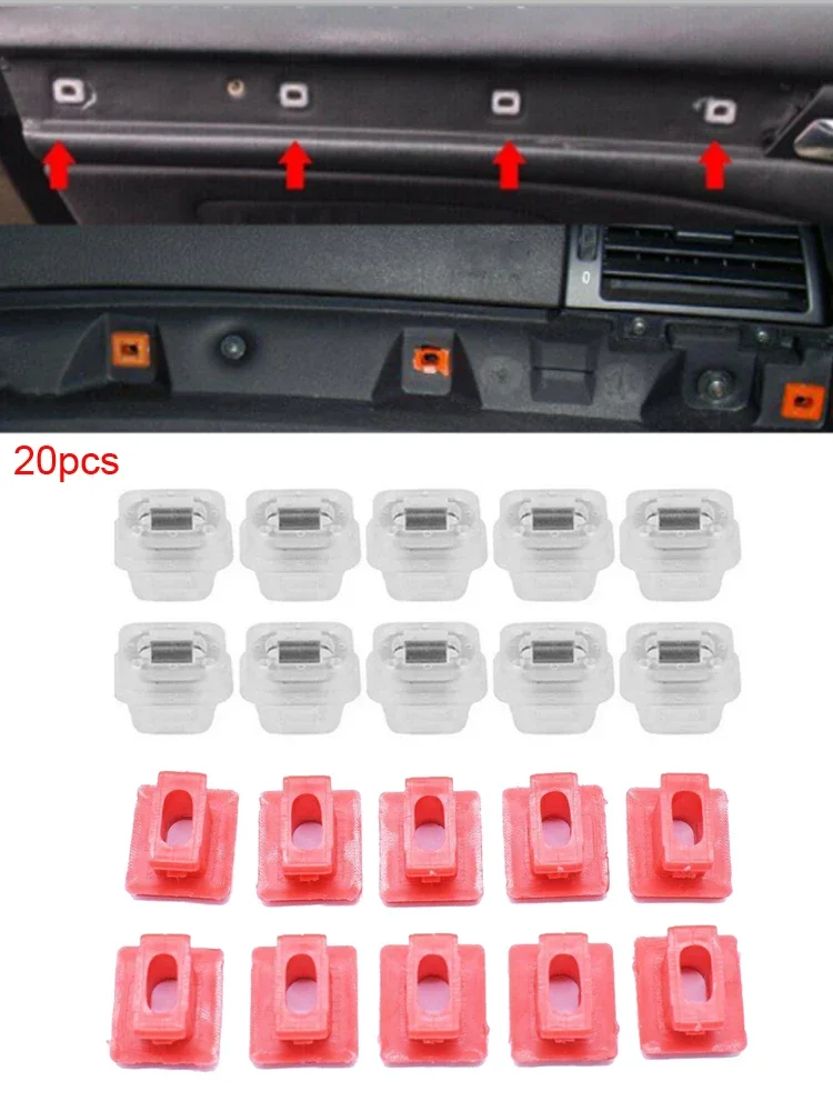 

Center Console Dashboard Dash Trim Strip Inserts Clips For BMW E46 M3 E65 E66 X3 E83 Grommets Fixing Buckles Fastener Retainer
