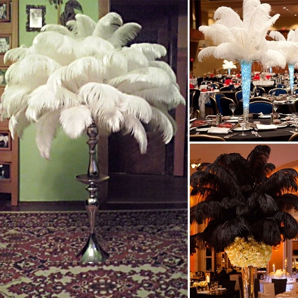 10 Plumas De Avestruz Multicolor (15-60 Cm) - Para Decoración De Bodas, Fiestas, Centros De Mesa, Manualidades Y Disfraces - Colores Vivos