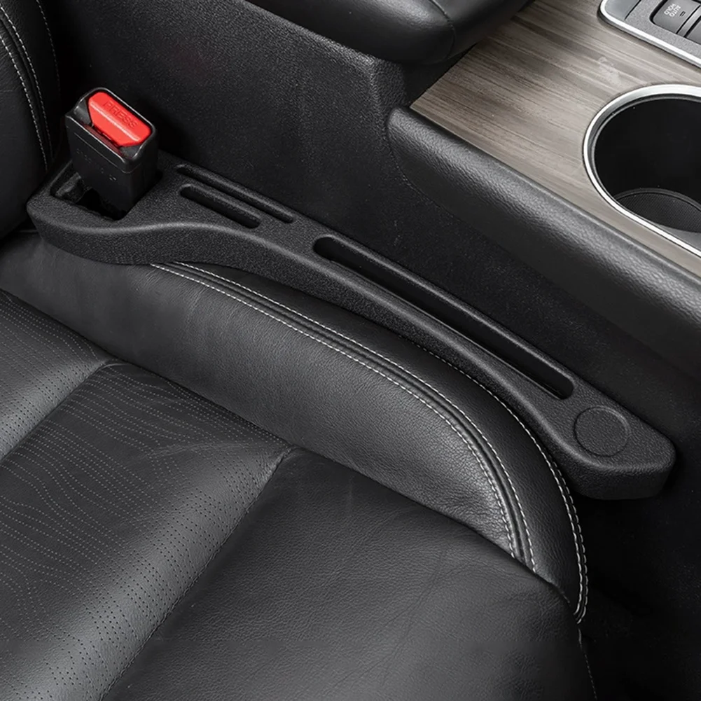 2Pcs Car Seat Slot Filler with Seatbelt Hole Filling Slot Strip Leak-Proof Seat Slot Storage Organizer Auto Interior Decoration