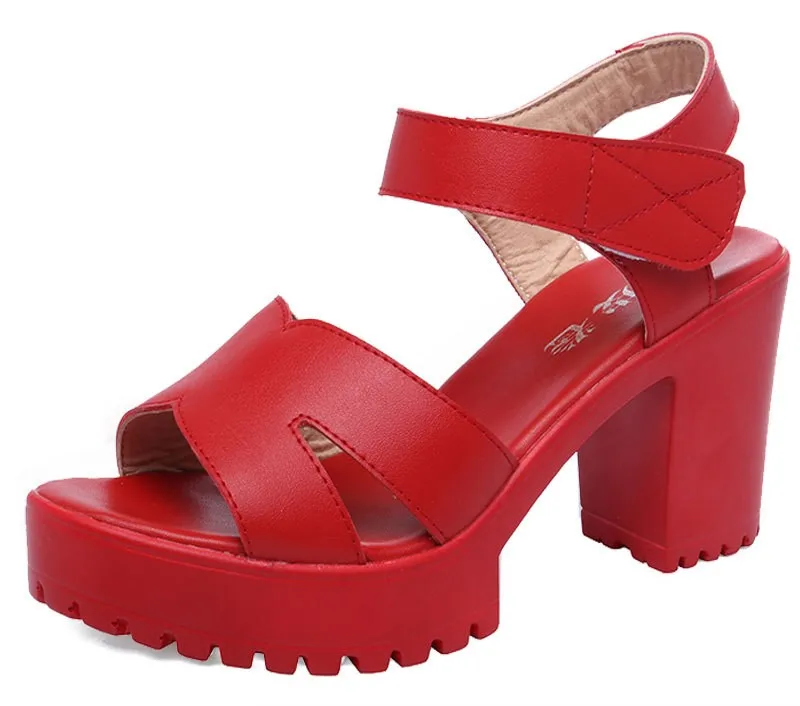 

Small Size 32-43 Summer Block High Heels Wedding Shoes Bride Platform Sandals 2023 Women's Thick Bottom Sandals for Office Model